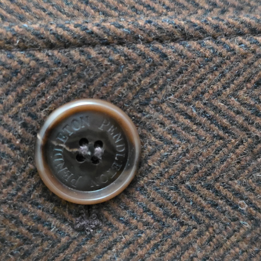 Pendleton Brown Herringbone Pea Coat - image 4